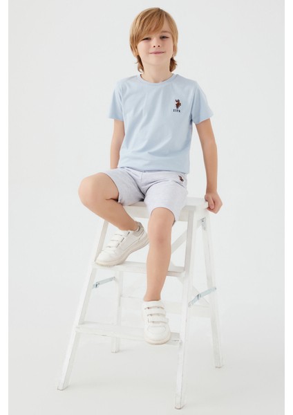 Light Blue Gri Erkek Çocuk Bermuda Takım