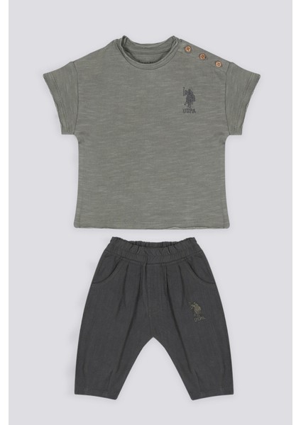 The Elegance Of Khaki Haki Erkek BebekT-shirt Pantolon Takım