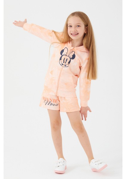 Sweet Açık Turuncu Mouse Açık Mavi Kız Çocuk Şort Takım