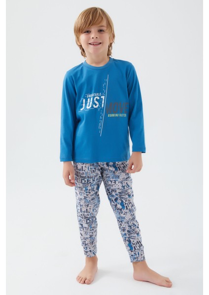 Move Running Faster Yeşil Erkek Çocuk Kısa Kol Pijama Takım