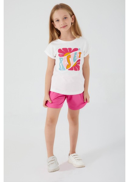 Respect Krem Kız Çocuk Şort Takım