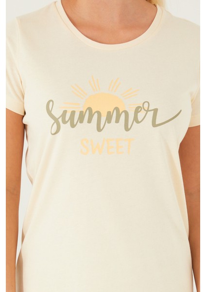 Summer Sweet Krem Kadın Kısa Kol Pijama Takım fırsatları