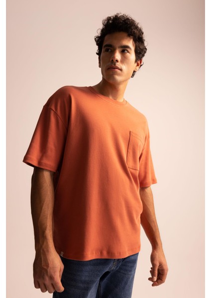 Oversize Fit Bisiklet Yaka Kısa Kollu %100 Pamuk Ağır Kumaş Tişört T3661AZ23SP fırsatları