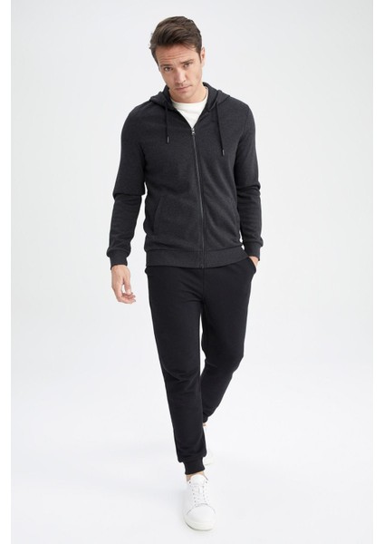 Regular Fit Kapüşonlu Fermuarlı Sweatshirt Z0128AZ23SP