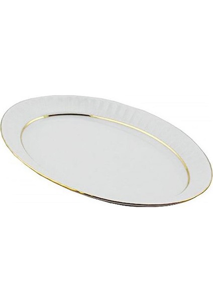 Mat Yaldızlı Kayık Tabak 24X16 cm SF25KY23