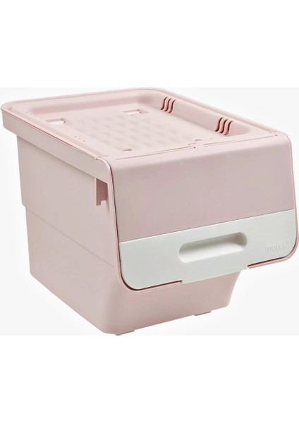 Motek Organızer Tekerlekli Eşya ve Erzak Kutusu 3X33 LT-MT05 Pembe+Beyaz