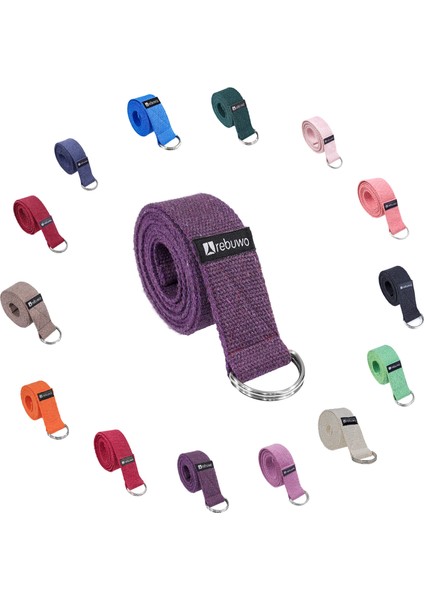 Koyu Mor Yoga Kemeri, Doğal Pamuk 184 cm,Yoga ve Pilates İçin İdeal, Dark Purple Cotton Yoga Strap modelleri