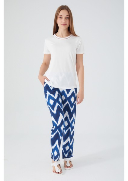 Rhythmic Krem Kadın Kısa Kol Pijama Takım