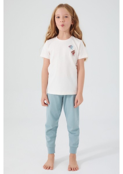 Angel Fish Beyaz Kız Çocuk Kısa Kol Pijama Takım modelleri