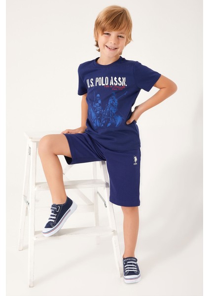 Picture Details Red Lacivert Erkek Çocuk Bermuda Takım