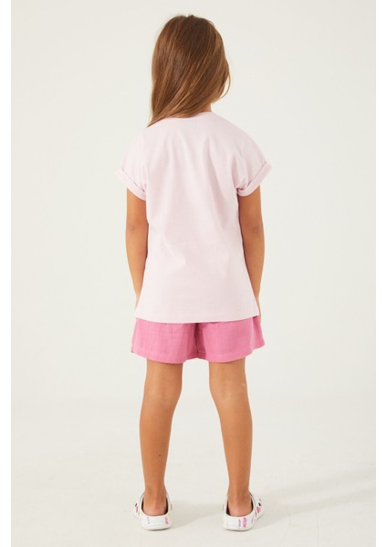 Pink Hearts Açık Pembe Kız Çocuk Şort Takım