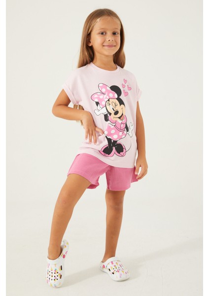 Pink Hearts Açık Pembe Kız Çocuk Şort Takım