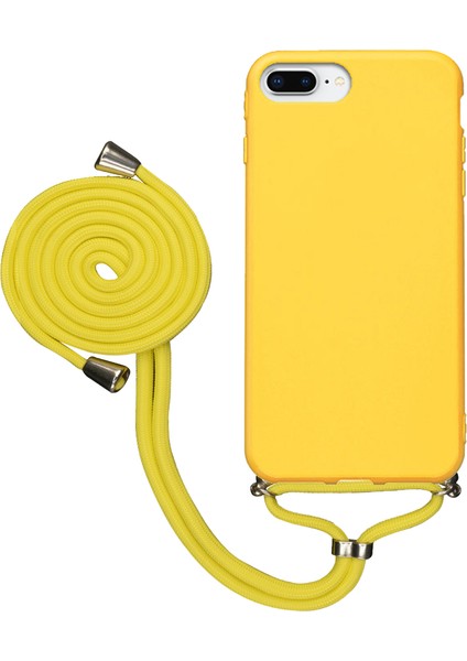 Apple iPhone 6 Plus Uyumlu Kılıf Silikon Boyundan Askılı Ipli Lansman Kapak Renkli Tpu