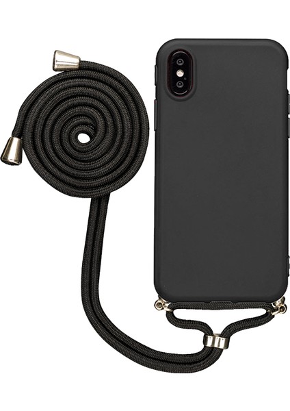 Apple iPhone Xs Max Uyumlu Kılıf Silikon Boyundan Askılı Ipli Lansman Kapak Renkli Tpu