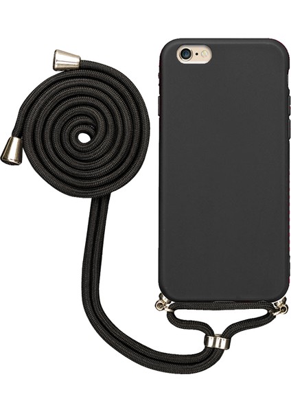 Apple iPhone 6 Uyumlu Kılıf Silikon Boyundan Askılı Ipli Lansman Kapak Renkli Tpu