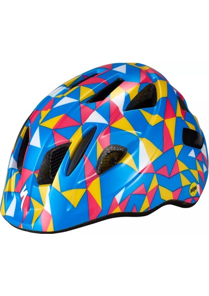 MIO MIPS (Ekstra Korumalı) Çocuk Bisiklet Kaskı - Blue/Golden Yellow Geo