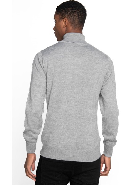 Slim Fit Dar Kesim Tam Boğazlı Yaka Düz Yün Erkek Kazak - Tudors fırsatları