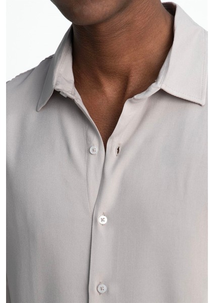 Slim Fit Dar Kesim Uzun Kol Dökümlü Viskon Şık Erkek Gömlek modelleri