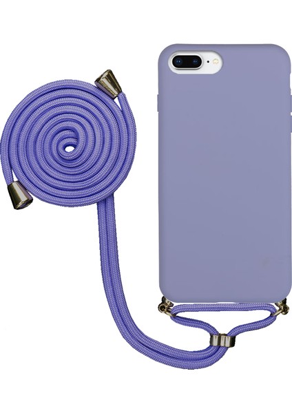 Apple iPhone 6 Plus Uyumlu Kılıf Silikon Boyundan Askılı Ipli Lansman Kapak Renkli Tpu