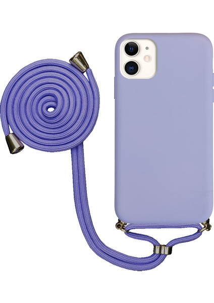 Apple iPhone 11 Uyumlu Kılıf Silikon Boyundan Askılı Ipli Lansman Kapak Renkli Tpu