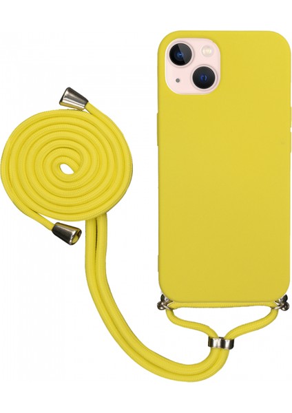 Apple iPhone 14 Plus Uyumlu Kılıf Silikon Boyundan Askılı Ipli Lansman Kapak Renkli Tpu