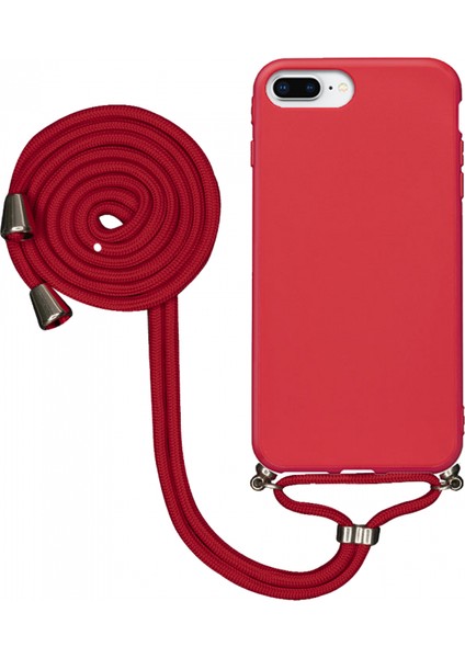 Apple iPhone 6 Plus Uyumlu Kılıf Silikon Boyundan Askılı Ipli Lansman Kapak Renkli Tpu