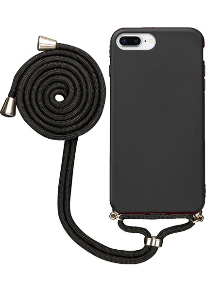 Apple iPhone 7 Plus Uyumlu Kılıf Silikon Boyundan Askılı Ipli Lansman Kapak Renkli Tpu