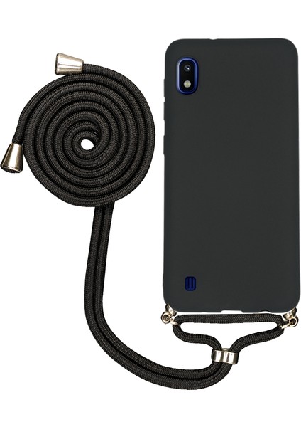 Samsung Galaxy A10 A105 Uyumlu Kılıf Silikon Boyundan Askılı Ipli Lansman Kapak Renkli Tpu