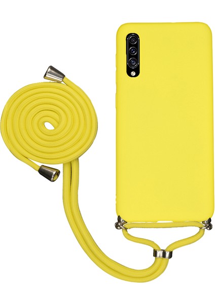 Samsung Galaxy A30S A307 Uyumlu Kılıf Silikon Boyundan Askılı Ipli Lansman Kapak Renkli Tpu