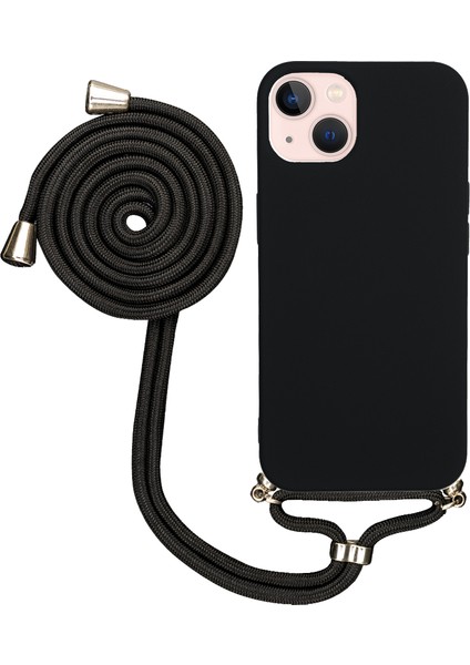 Apple iPhone 14 Plus Uyumlu Kılıf Silikon Boyundan Askılı Ipli Lansman Kapak Renkli Tpu