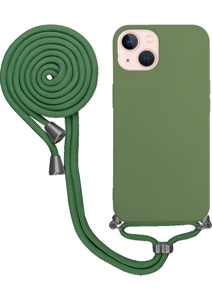 Apple iPhone 14 Plus Uyumlu Kılıf Silikon Boyundan Askılı Ipli Lansman Kapak Renkli Tpu