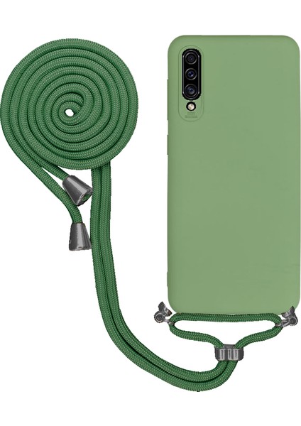 Samsung Galaxy A50 A505 Uyumlu Kılıf Silikon Boyundan Askılı Ipli Lansman Kapak Renkli Tpu