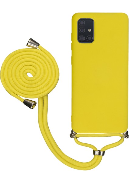 Samsung Galaxy A81 Uyumlu Kılıf Silikon Boyundan Askılı Ipli Lansman Kapak Renkli Tpu