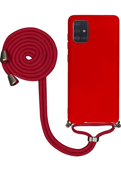 Samsung Galaxy A81 Uyumlu Kılıf Silikon Boyundan Askılı Ipli Lansman Kapak Renkli Tpu