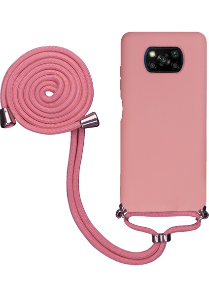 Xiaomi Redmi Note 9 Pro Max Uyumlu Kılıf Silikon Boyundan Askılı Ipli Lansman Kapak Renkli Tpu