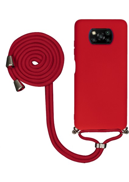 Xiaomi Redmi Note 9 Pro Max Uyumlu Kılıf Silikon Boyundan Askılı Ipli Lansman Kapak Renkli Tpu