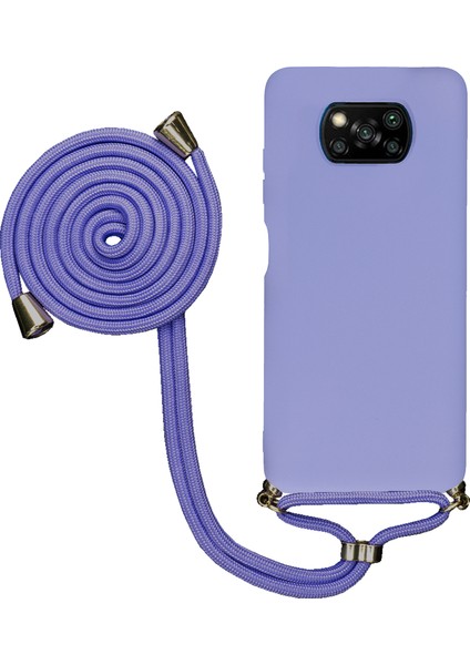 Xiaomi Redmi Note 9 Uyumlu Kılıf Silikon Boyundan Askılı Ipli Lansman Kapak Renkli Tpu