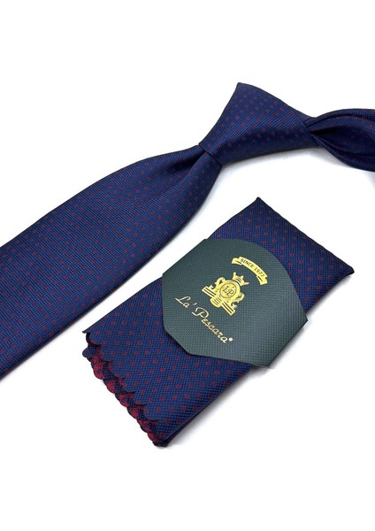 Lacivert Küçük Desen Mendilli Klasik Kravat KK11647 fiyatları