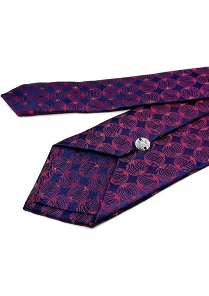 Lacivert - Bordo Motif Desen Mendilli Klasik Kravat KK11603 modelleri