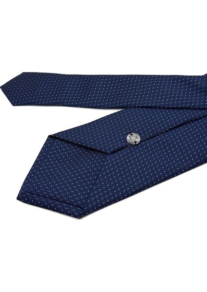 Lacivert Nokta Desen Mendilli Klasik Kravat KK11674 modelleri