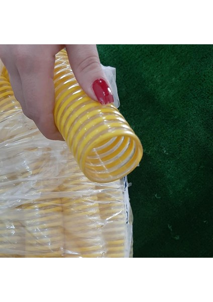 1" Hafif Hizmet Su Alıcı Ve Verici Hortum 50 Metre Sarı Tahliye Hortumu