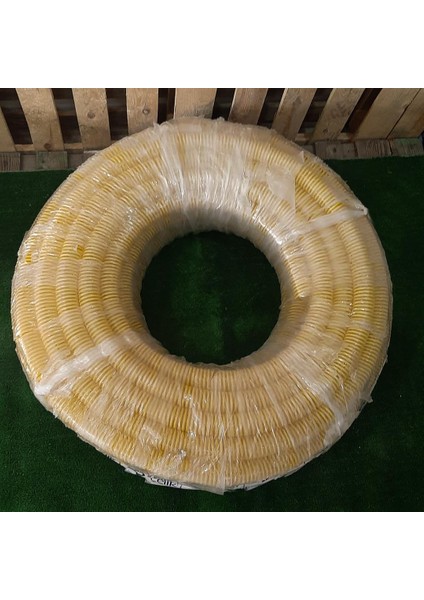 1" Hafif Hizmet Su Alıcı Ve Verici Hortum 50 Metre Sarı Tahliye Hortumu