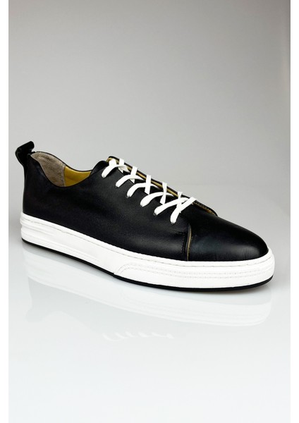 Hakiki Deri Siyah Erkek Sneaker