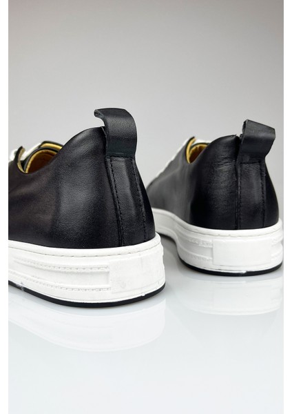 Hakiki Deri Siyah Erkek Sneaker