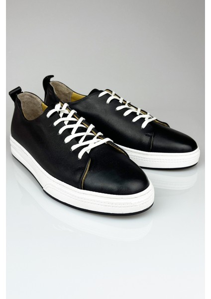 Hakiki Deri Siyah Erkek Sneaker