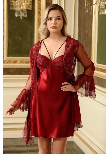 BARİNA 8688 BAYAN KISA SATEN BORDO 6 LI SET