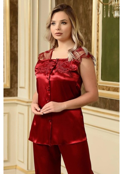 BARİNA 8688 BAYAN KISA SATEN BORDO 6 LI SET modelleri