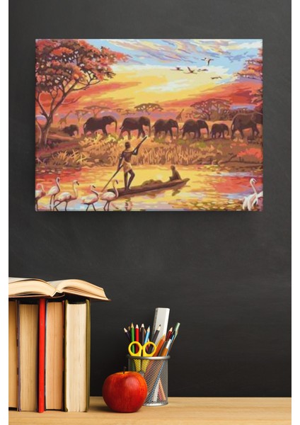 Sayılarla Boyama Seti Kasnaklı Afrika 2 60 x 75 cm