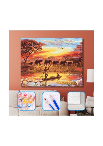 Sayılarla Boyama Seti Kasnaklı Afrika 2 60 x 75 cm fiyatları