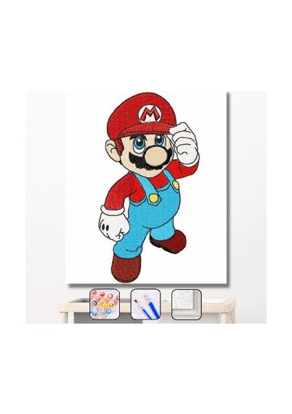 Sayılarla Boyama Seti Kasnaklı Mario 40 x 50 cm